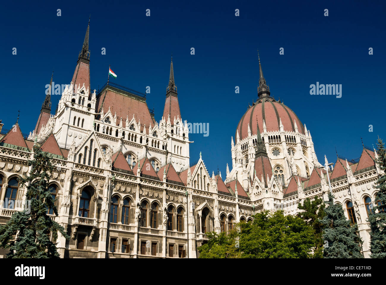 Parlamentsgebäude (Orszaghaz), Budapest, Ungarn. Stockfoto