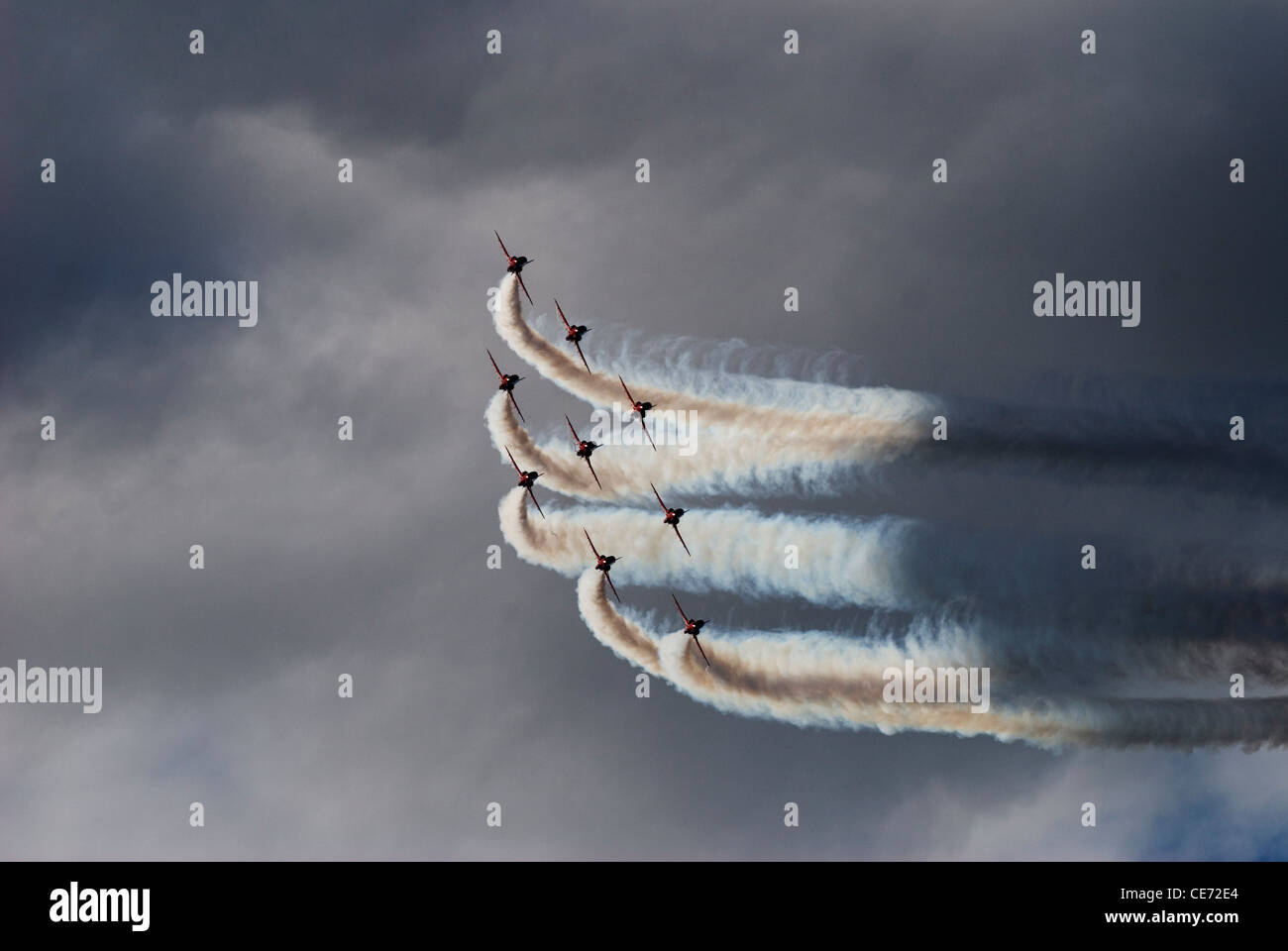 Red Arrows Air Display in Falmouth Woche 2010 Stockfoto