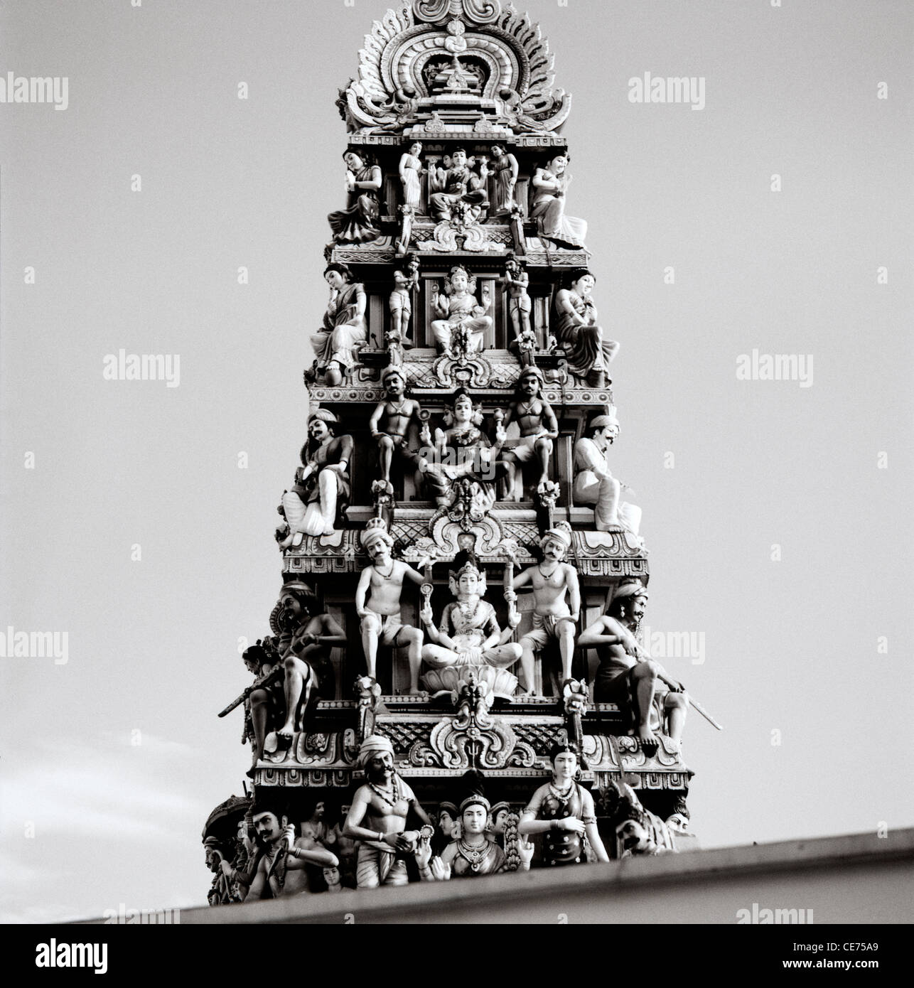 Sri Mariamman Tempel in der Chinatown in Singapur im Fernen Osten Südostasien. Architektur Hindu Religion religiöse Gebäude gopuram Wanderlust Travel Stockfoto