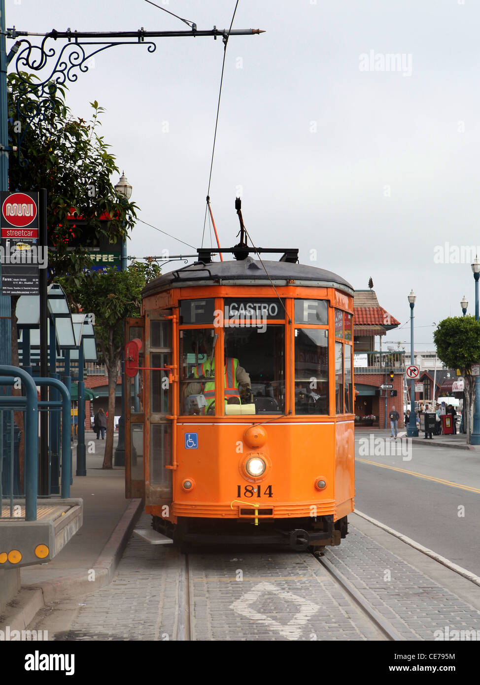 San Francisco Municipal Railway Vintage Straßenbahn Nr. 1814 Stockfoto