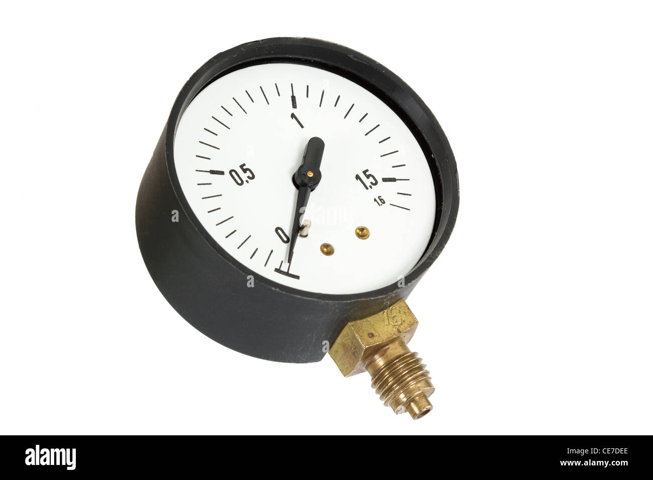 Druck meter isolierten, isolierten auf weißen Hintergrund Stockfoto