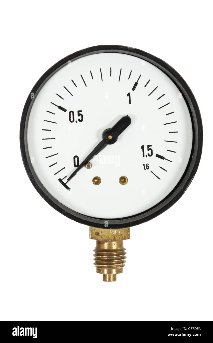 Druck meter isolierten, isolierten auf weißen Hintergrund Stockfoto