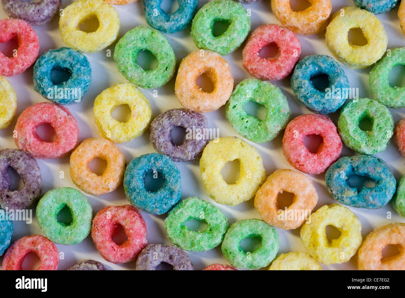 Froot Loops Frühstücks-Cerealien. Stockfoto