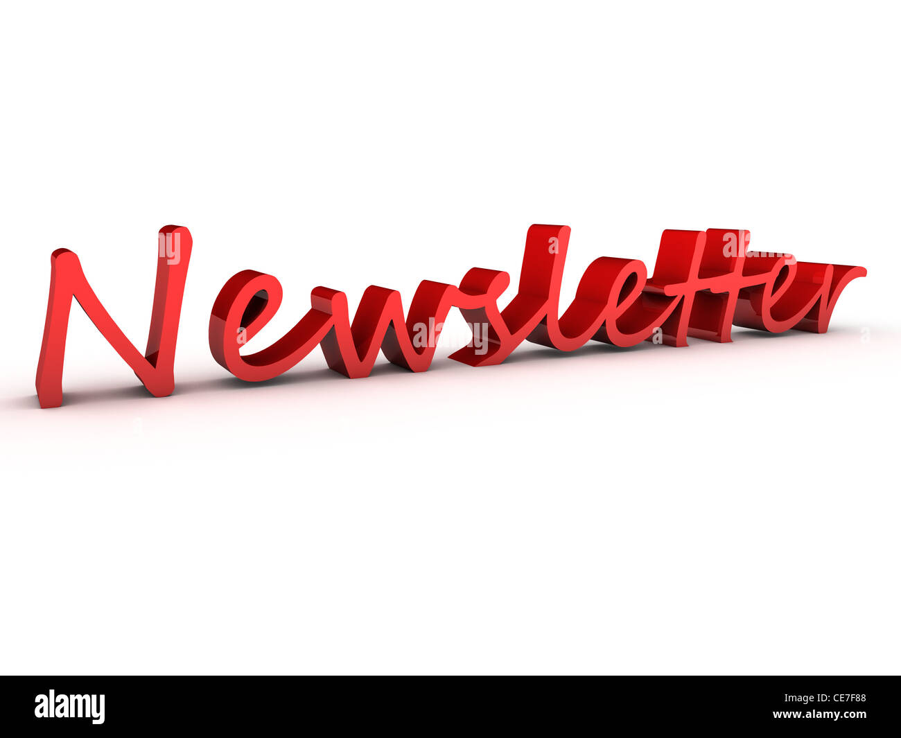 Newsletter über weißem Hintergrund 3d Stockfoto