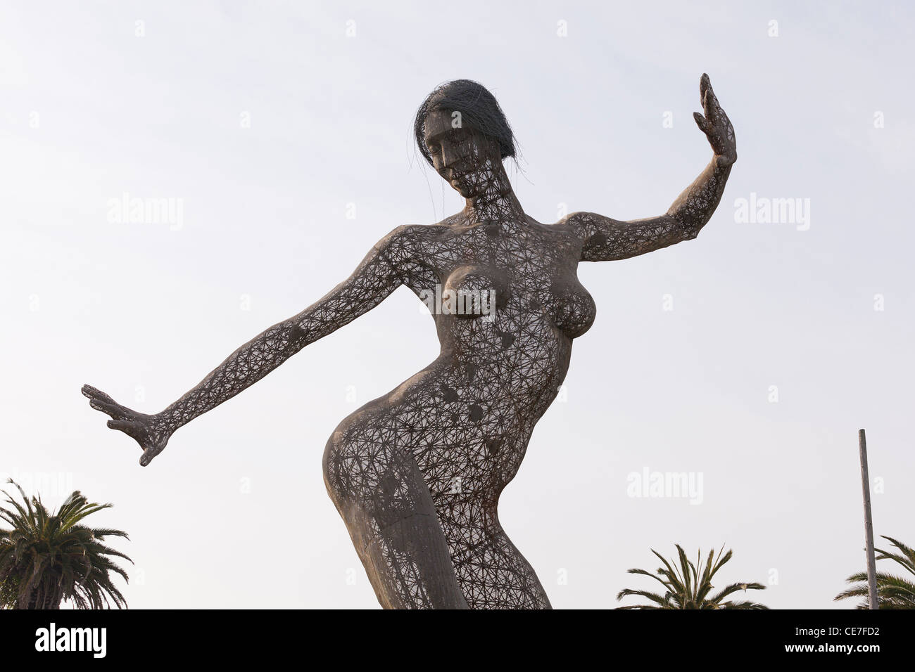 "Bliss-Tanz" Edelstahl mesh Skulptur von Marco Cochrane, 2011 - Treasure Island, San Francisco, Kalifornien USA Stockfoto