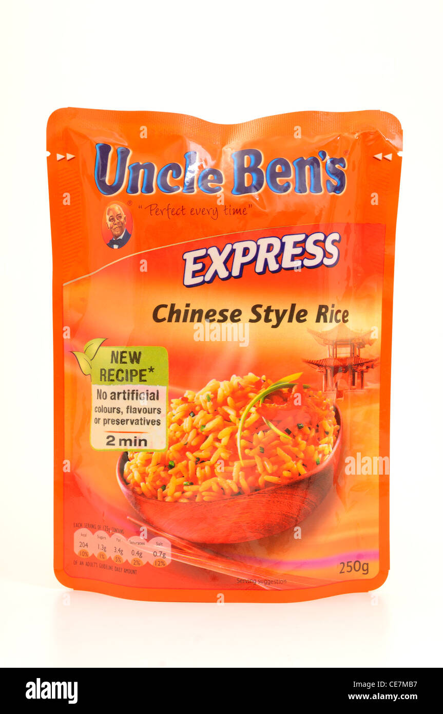 Uncle Ben's Express Bohnenkraut Rice.Chinese Stil. Stockfoto