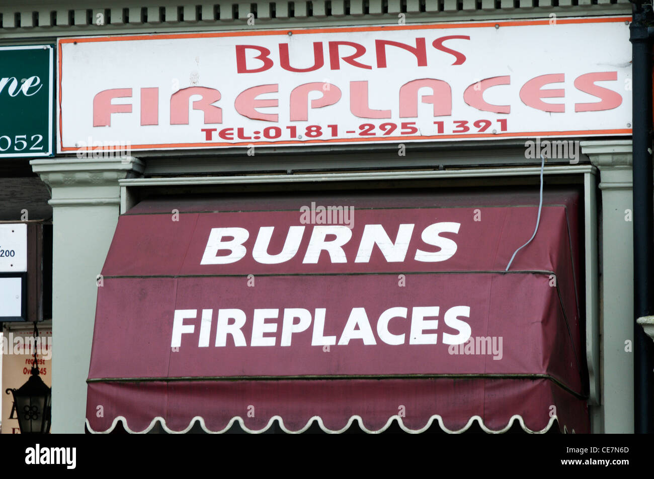 Burns Kamine Shop. Stockfoto