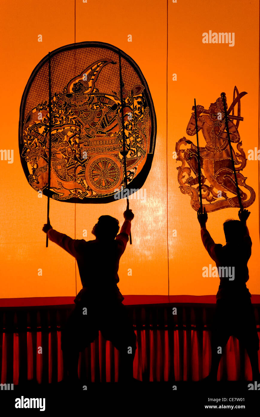 Großen Schattenspiel in Ratchburi, Thailand Stockfoto