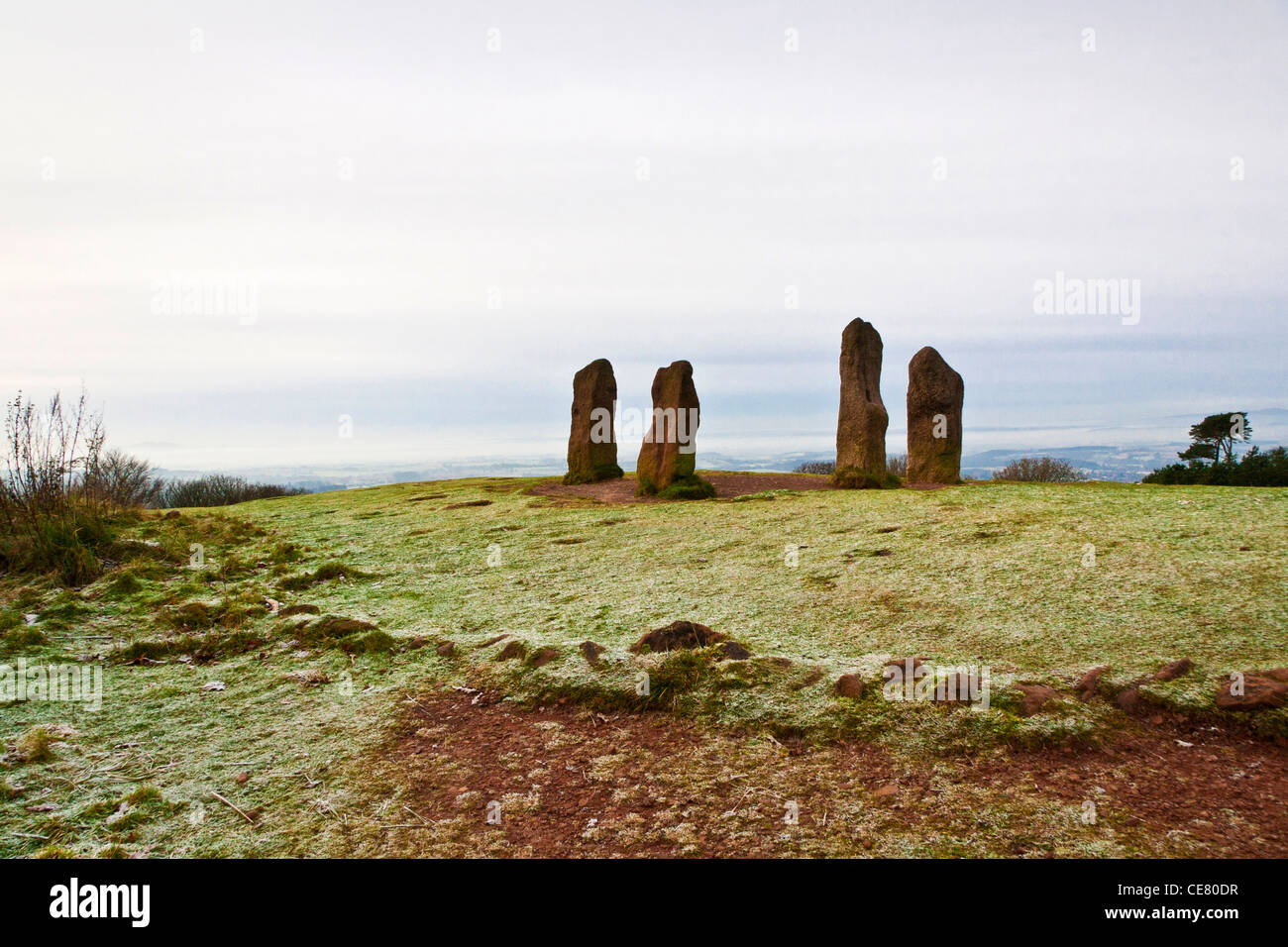 vier Steinen auf Clent Hügel Stockfoto