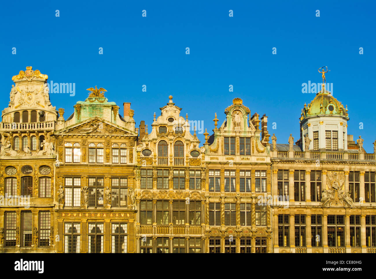 Gotischen Renaissance- und Barockfassaden inmitten der Grand Place von Brüssel Belgien Europa EU Stockfoto