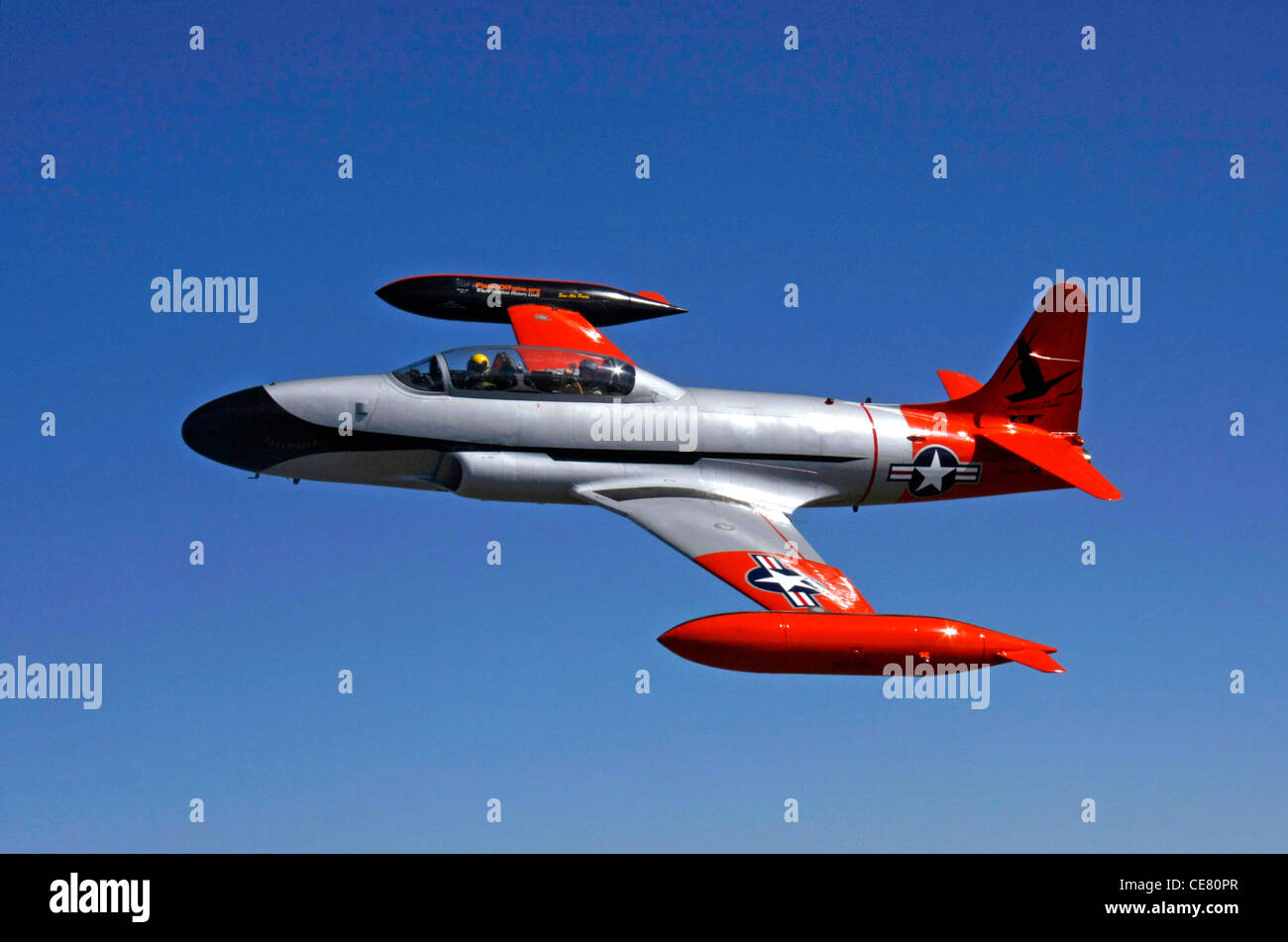 Die Lockheed T-33 Shooting Star Jet-Schulflugzeug Stockfoto