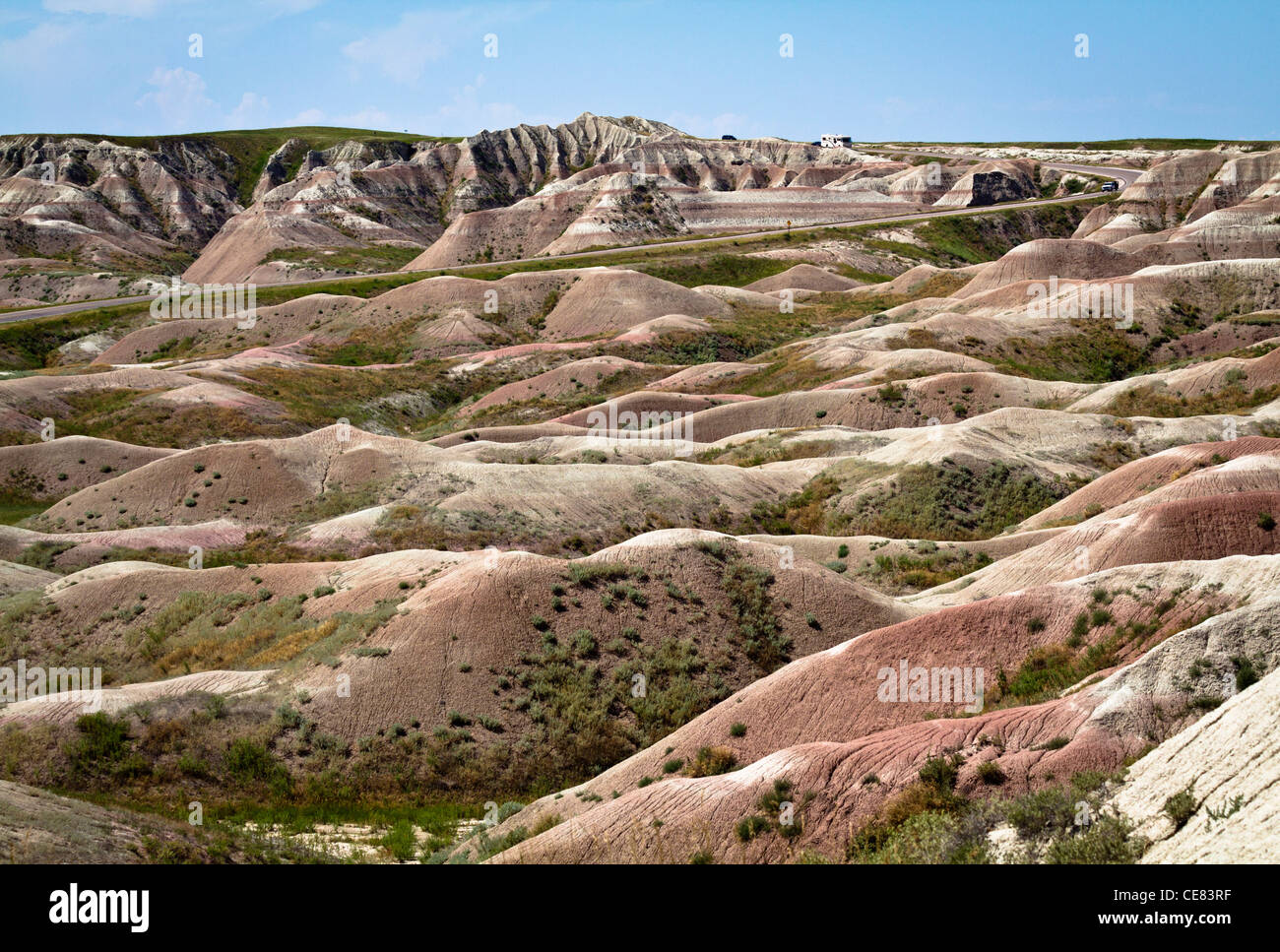 American National Park Badlands South Dakota in den USA Landschaft unsichtbare Natur niemand außerhalb des Horizonts luxuriöse Hintergründe bunte Bilder Hi-res Stockfoto