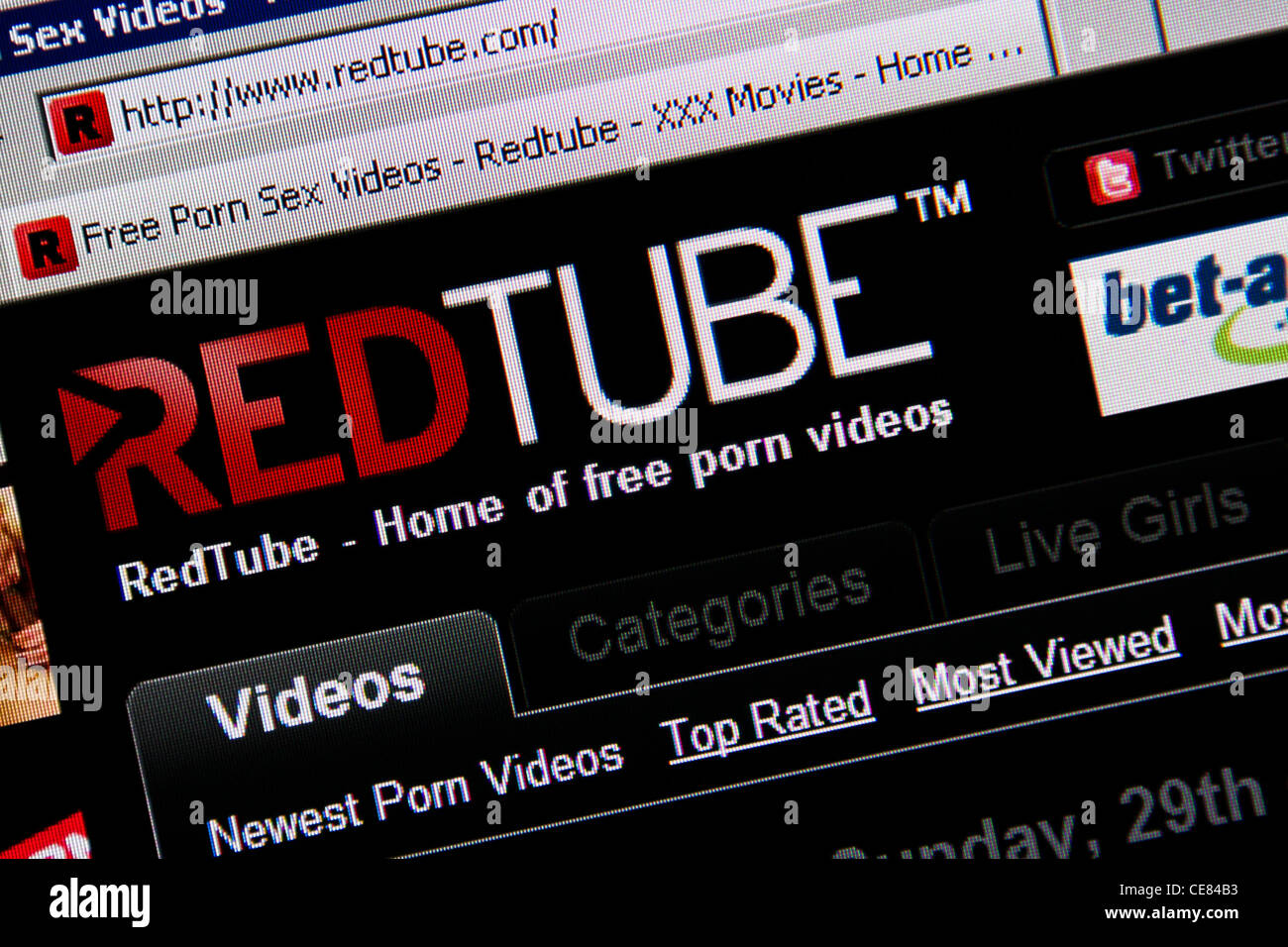 Online-Erwachsenen Entrainment Porno-Website redtube Stockfoto