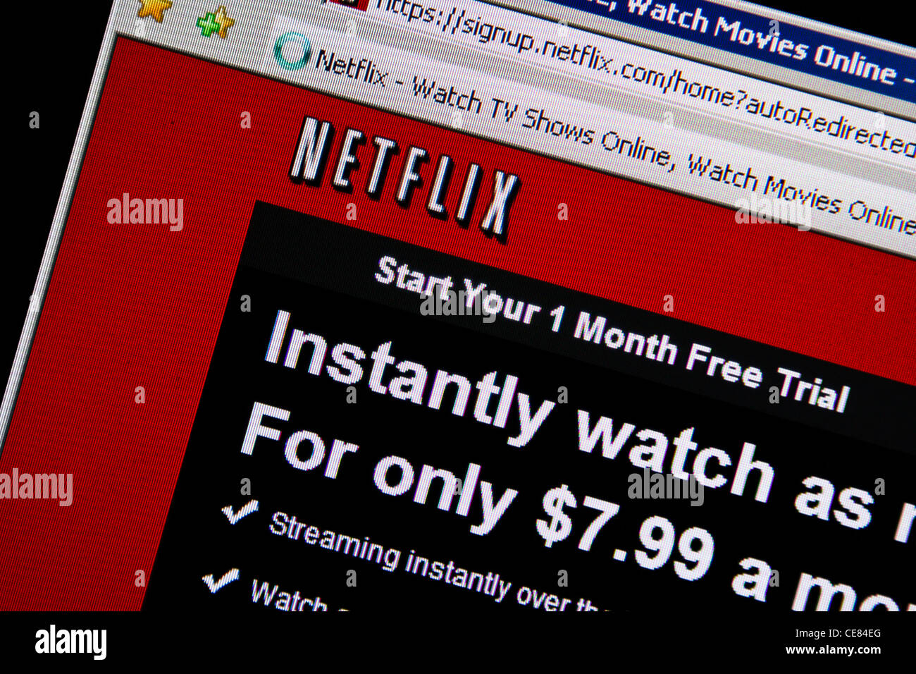 Netflix-website Stockfoto