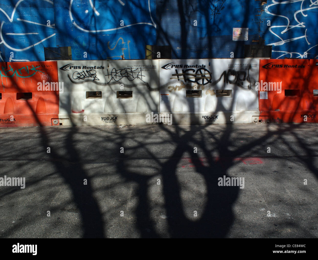 Baum Schatten und abstrakte Farben, Brooklyn, New York Stockfoto