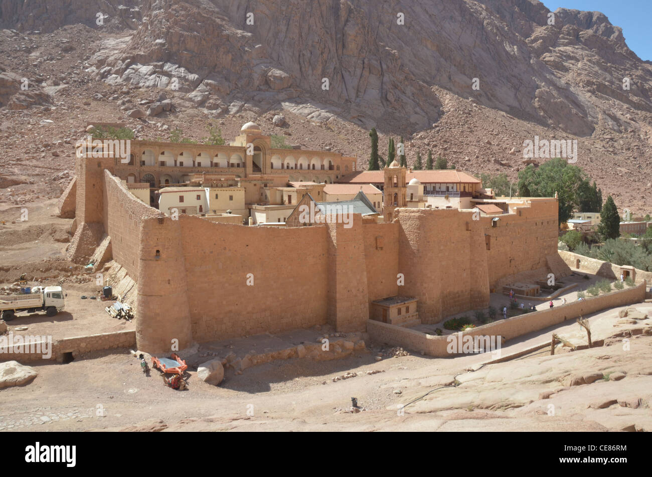 Griechisch orthodoxe Kloster St. Katharina in der Wüste Sinai im südlich-zentralen Sinai seit mehr als 15 Jahrhunderten bestehenden Stockfoto