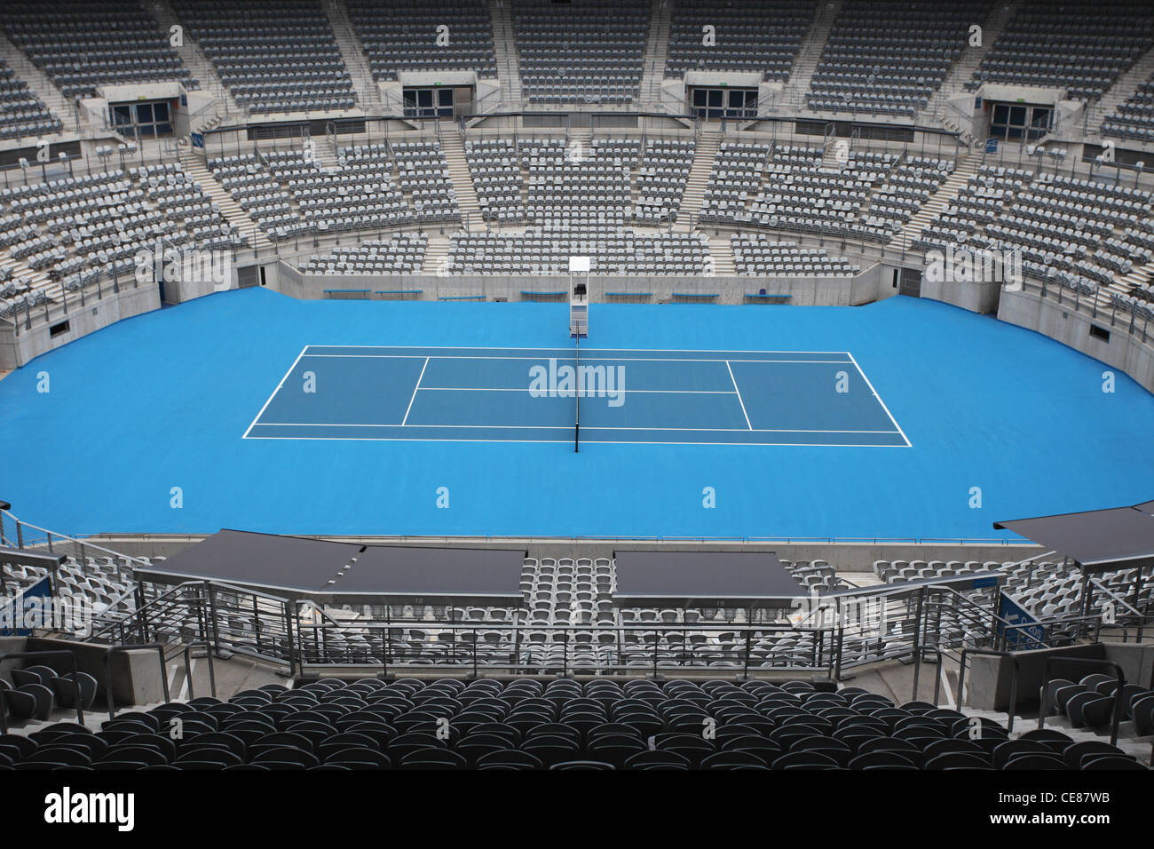Allgemeine Ansicht von harten Tennisplatz Stockfoto