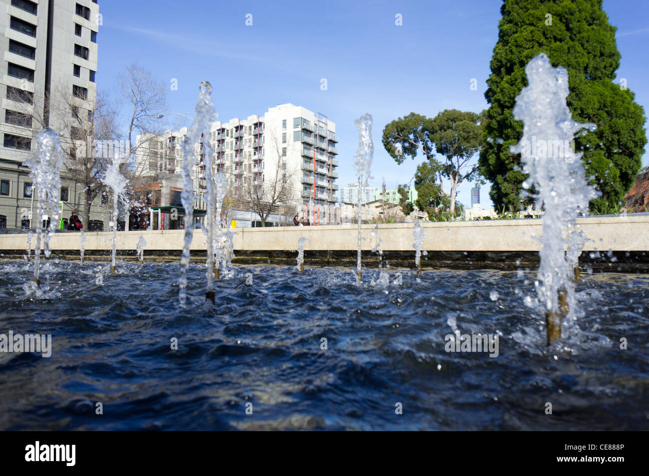 Fountrains in Melbourne Stockfoto