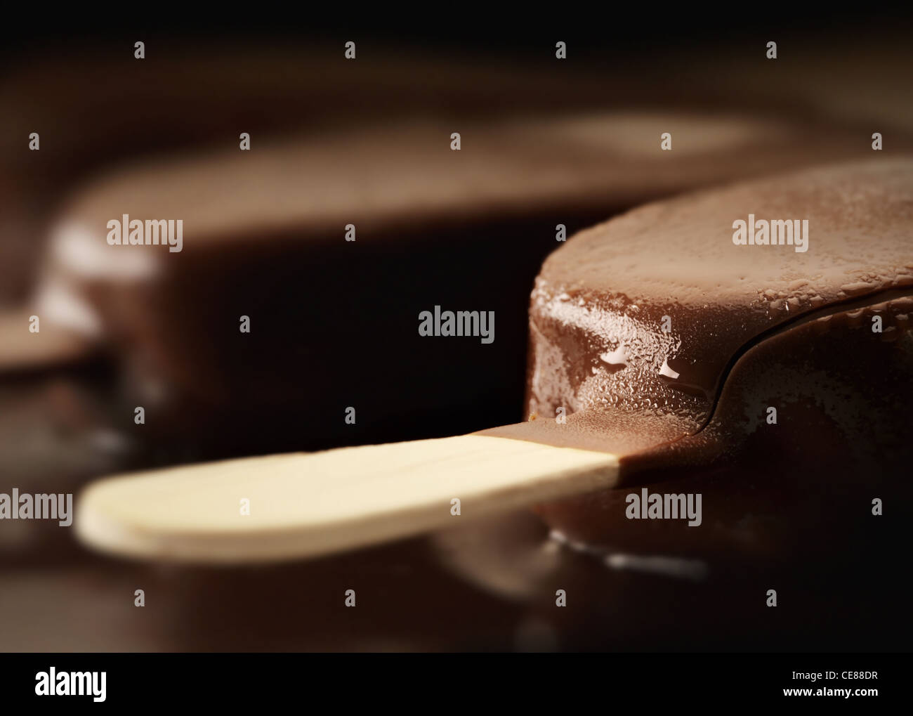 Melting Ice Cream Chocolate Bar Nahaufnahme Stockfoto