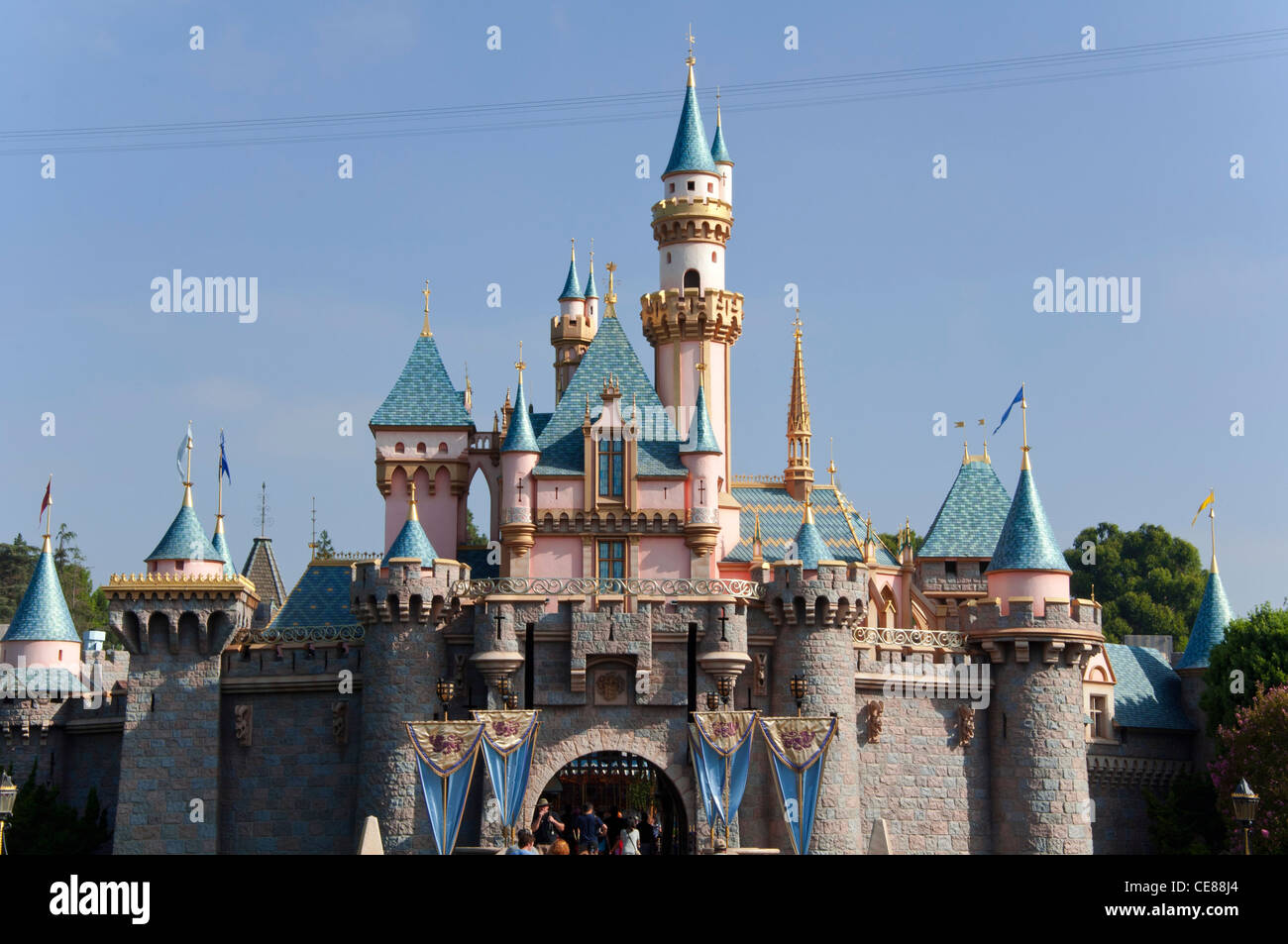 Schloss an der Vergnügungspark Disneyland, Kalifornien USA Stockfoto