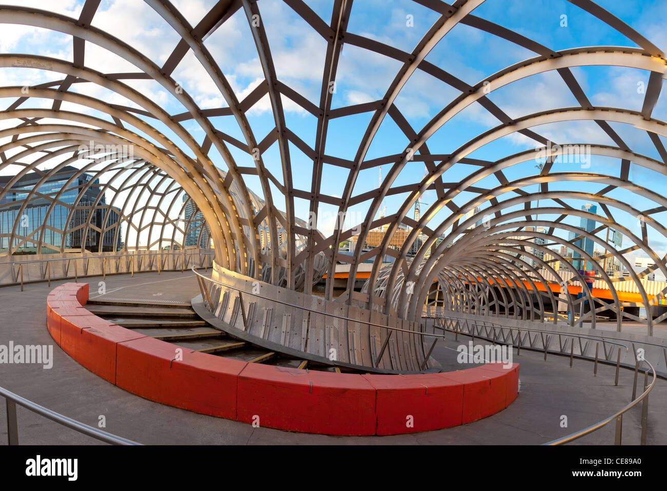 Webb-Brücke in Melbourne Docklands Stockfoto