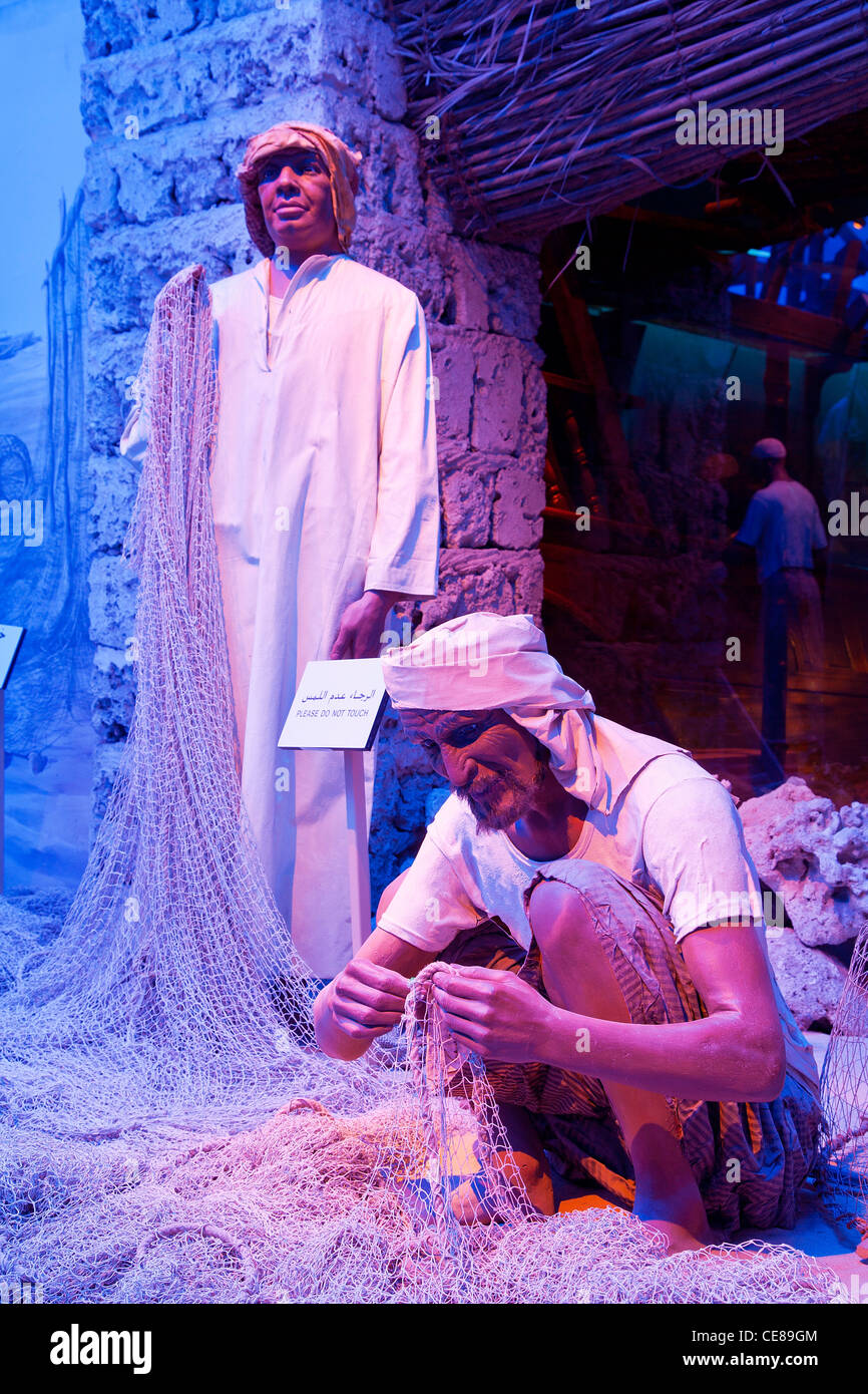 Dubai, den maritimen Teil das Dubai Museum, man bereitet Fisch Stockfoto