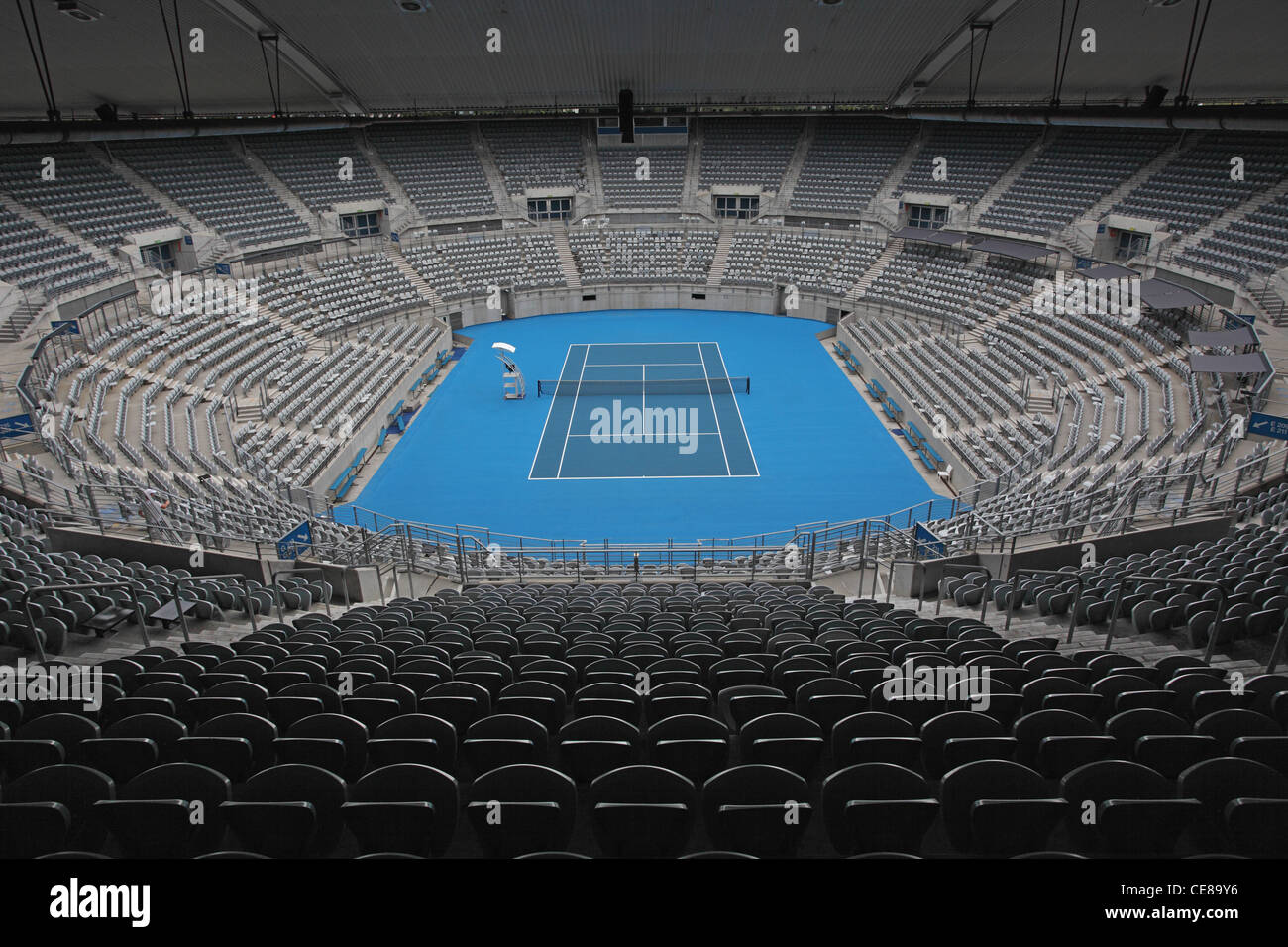 Allgemeine Ansicht von harten Tennisplatz Stockfoto