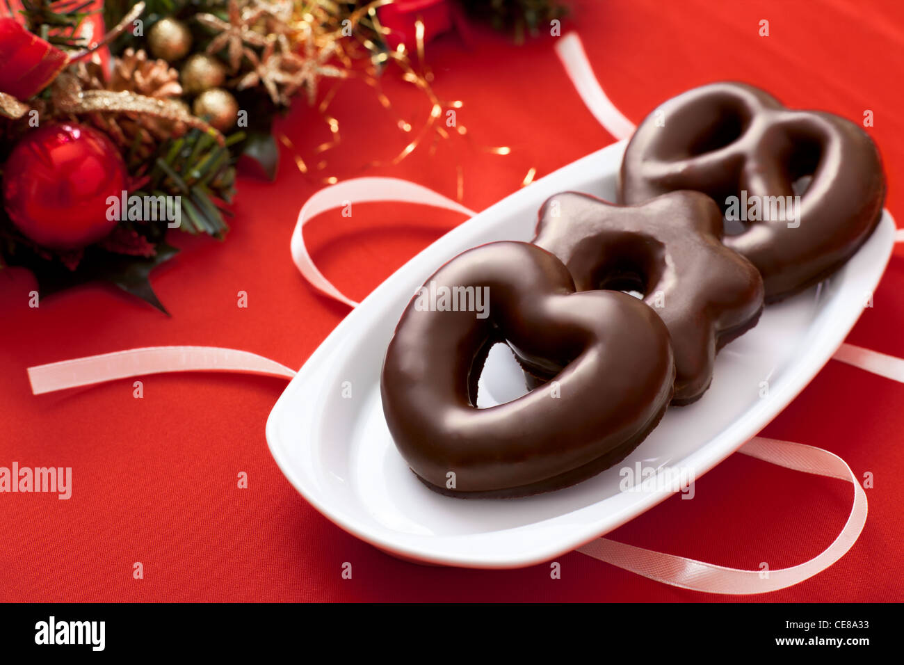 Lebkuchen, eines traditionellen deutschen Weihnachtskuchen Stockfoto