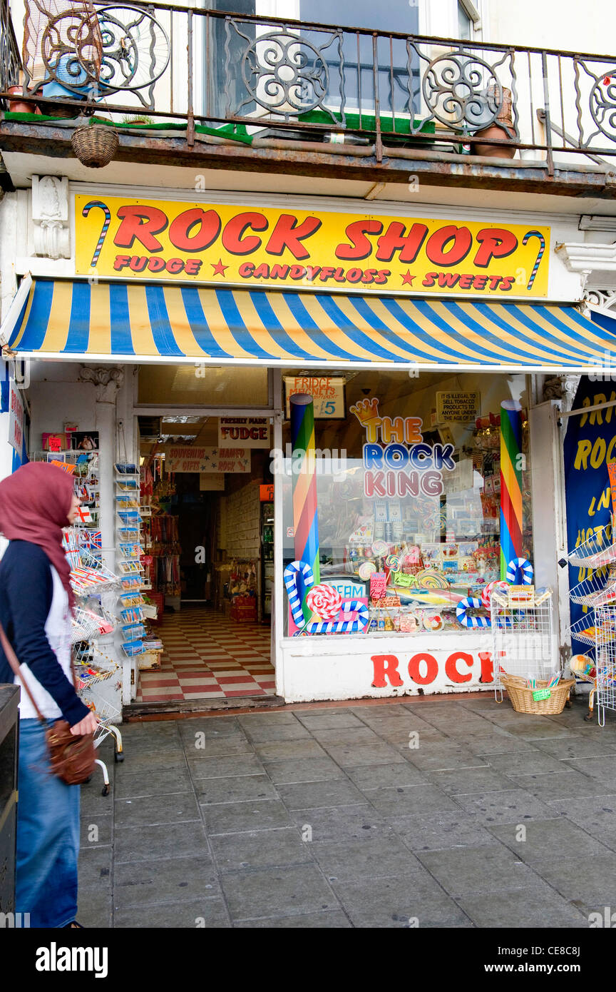 Seaside Rock Shop, Brighton, England Stockfoto