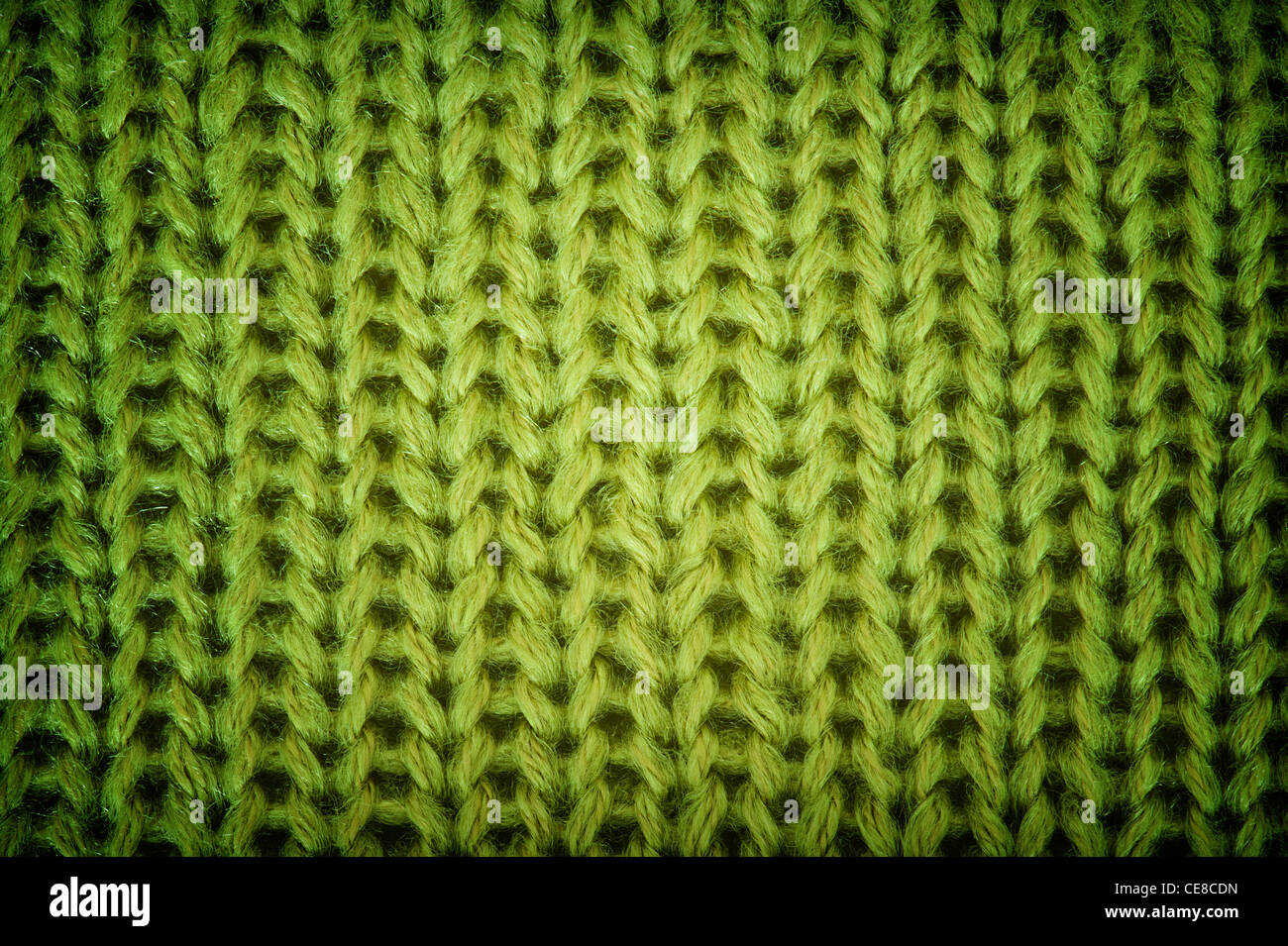 Grüne gestrickter Wolle Hintergrund Stockfoto