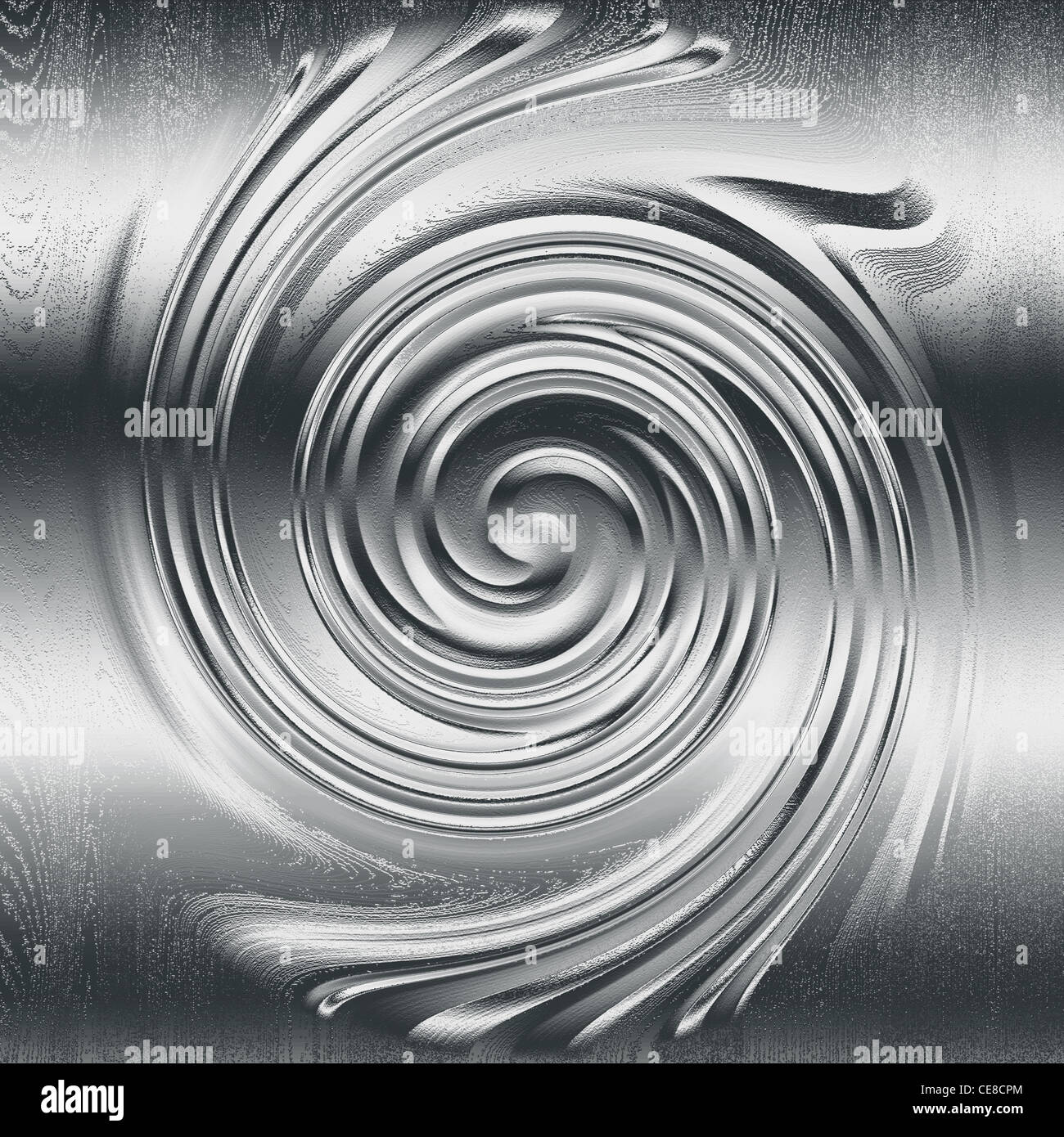 abstrakte Spirale Metallrelief, Silber Metall Helix Design Stockfoto