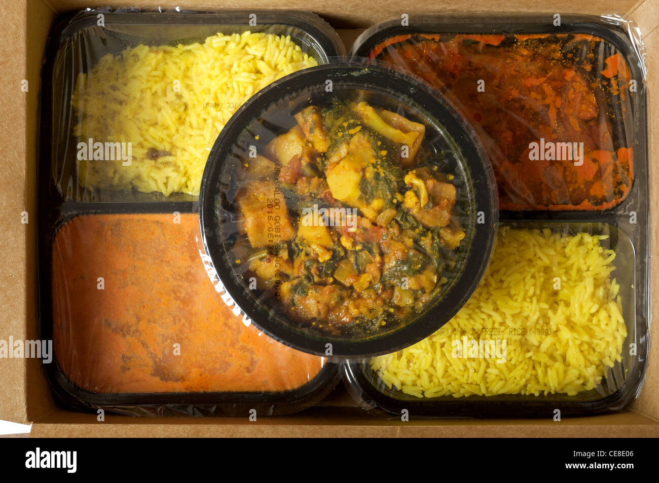 Waitrose indischer Imbiss für zwei Essen Stockfoto