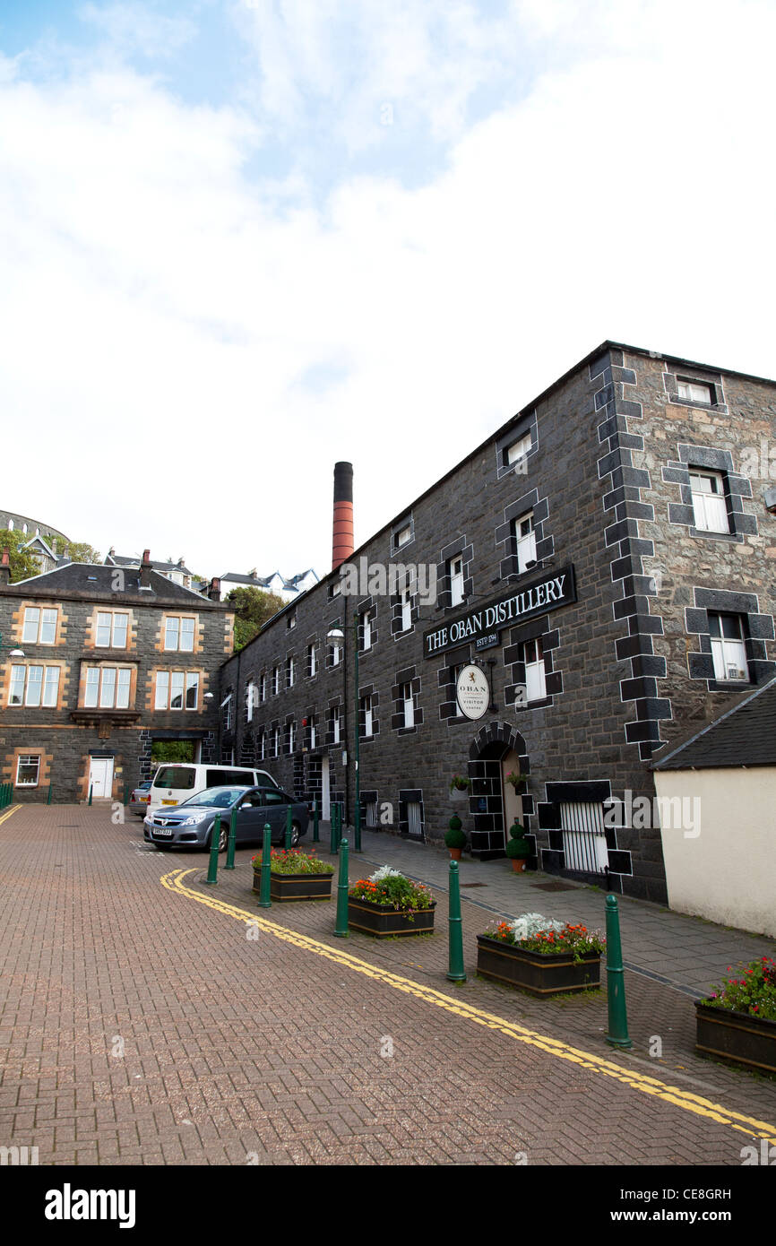 Oban Distillery (Schottisch-Gälisch: Taigh-Stail ein Òbain) ist eine Whisky-Destillerie in der schottischen Westküste Port Oban Stockfoto