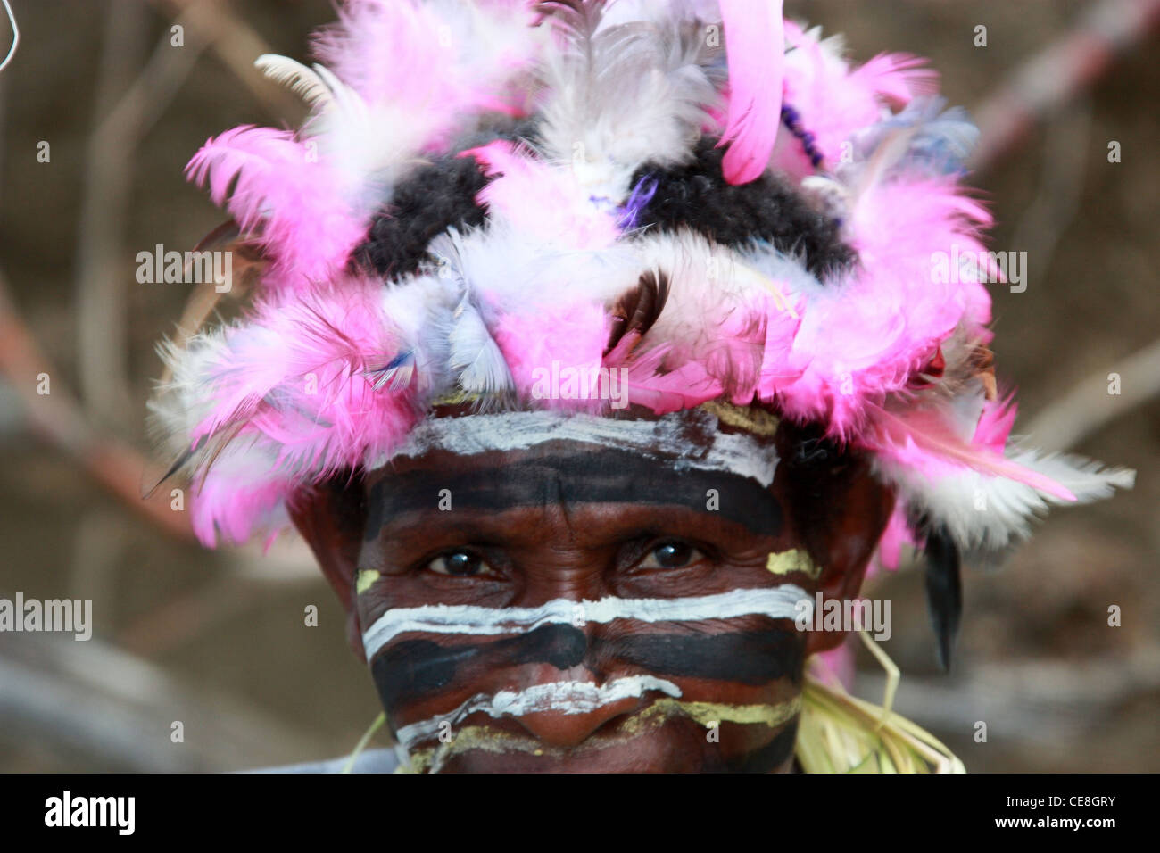 Tribeswoman aus der East Sepik Provinz von Papua-Neu-Guinea Stockfoto