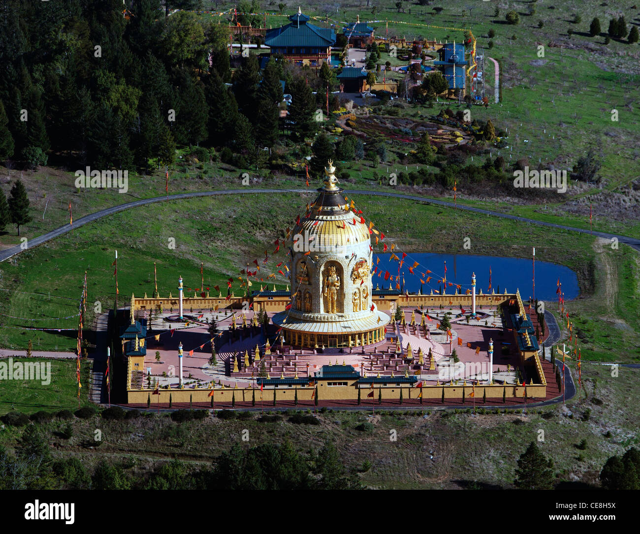 Luftbild Odiyan buddhistischen Retreat Center Sonoma County, Kalifornien Stockfoto