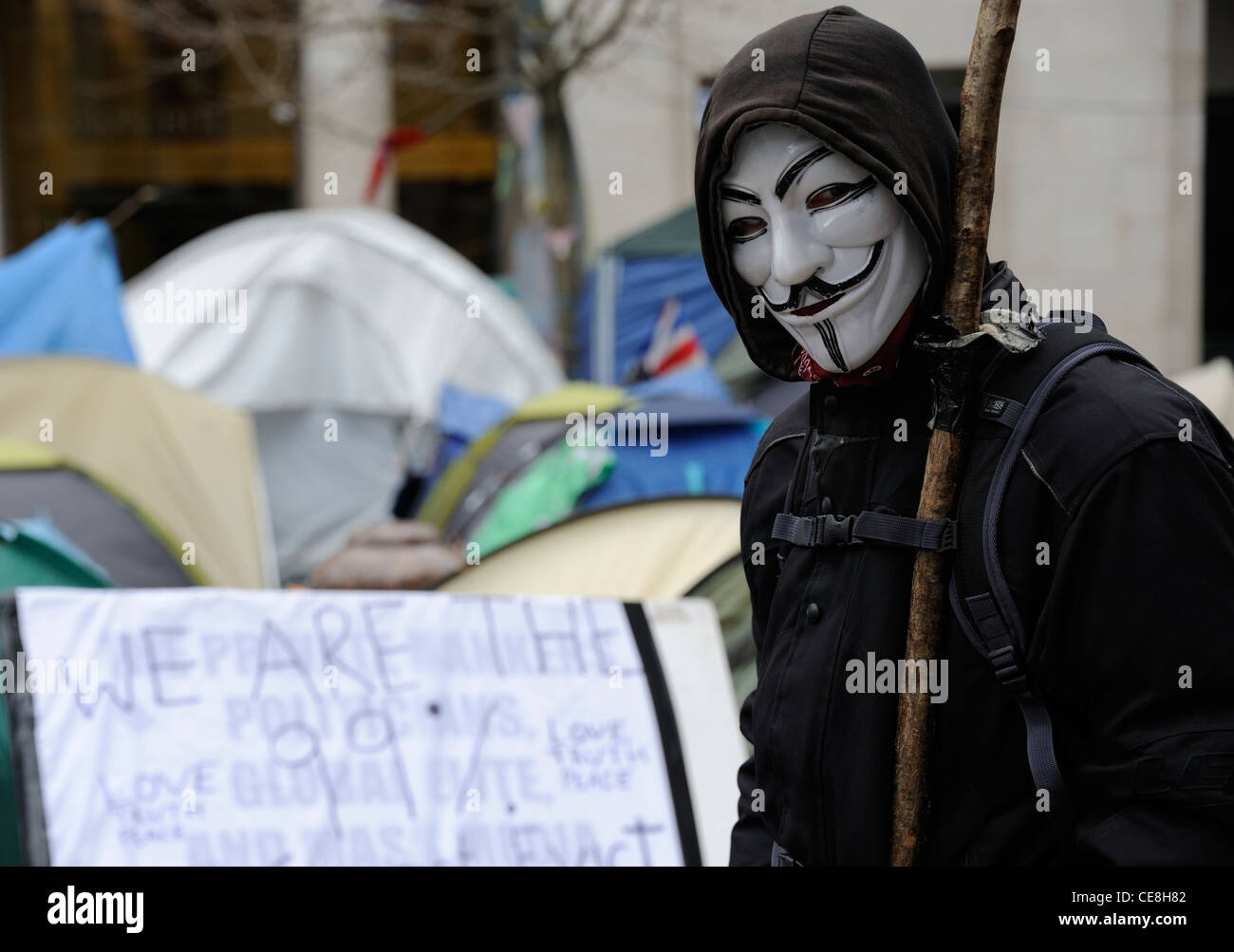 Anonyme Demonstrant Stockfoto