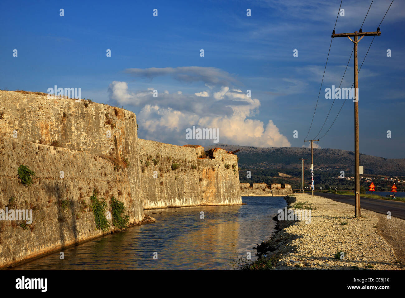 Die Burg Agia Mavra, Lefkada (oder "Lefkas") Insel, Griechenland, Ionisches Meer, Nordteil ("sieben Inseln") Stockfoto