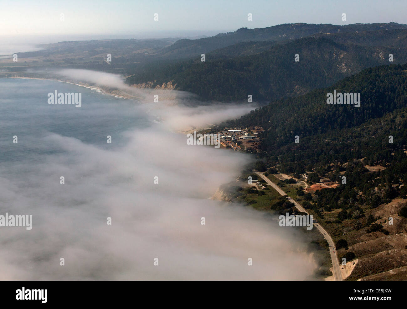 Luftaufnahme Küste Santa Cruz County, Kalifornien Stockfoto