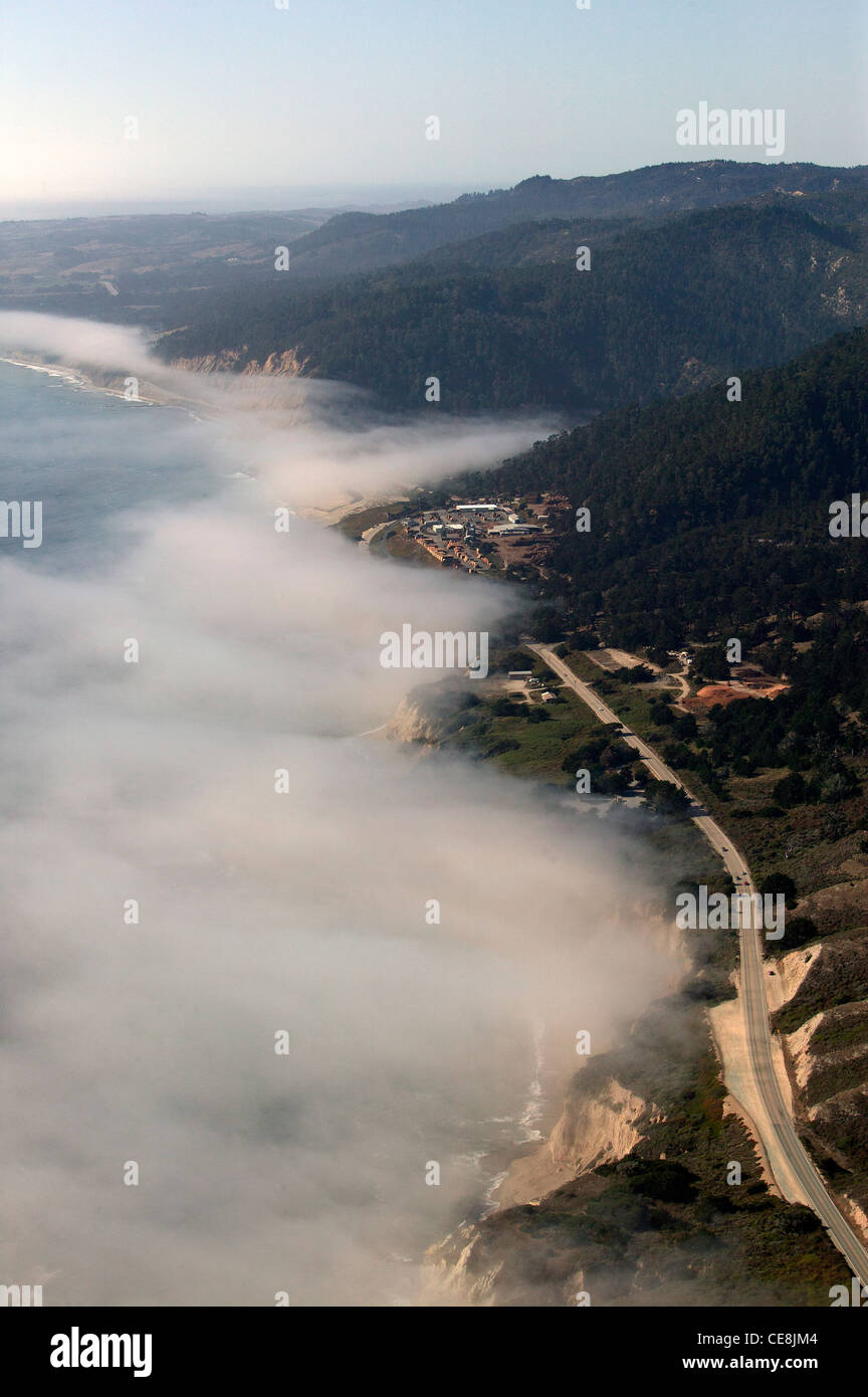 Luftaufnahme Highway One Küstenstadt Santa Cruz County, Kalifornien Stockfoto