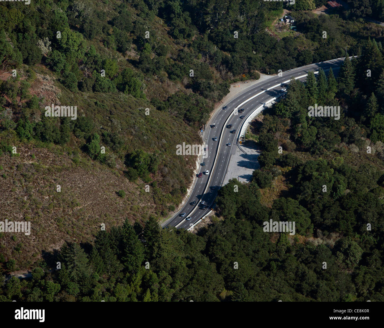 Luftaufnahme Highway 17 Santa Cruz County, Kalifornien Stockfoto