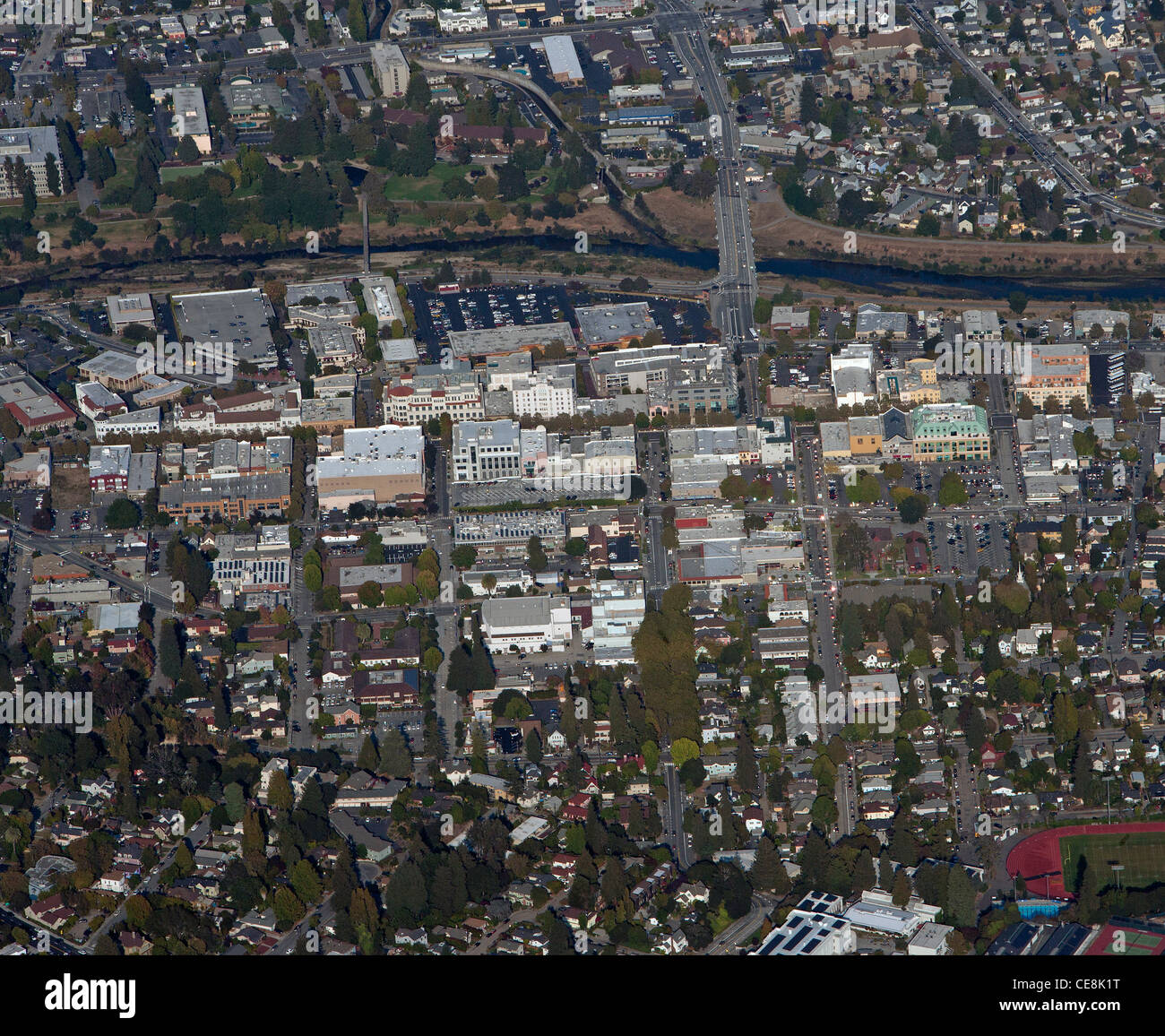 Luftaufnahme Santa Cruz, Kalifornien Stockfoto