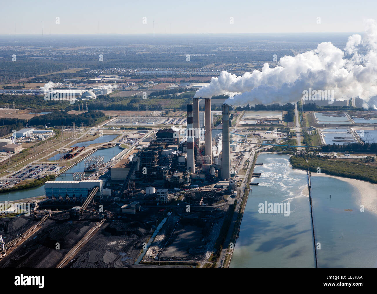 Luftaufnahme Big Bend Kraftwerk Tampa, Florida Stockfoto