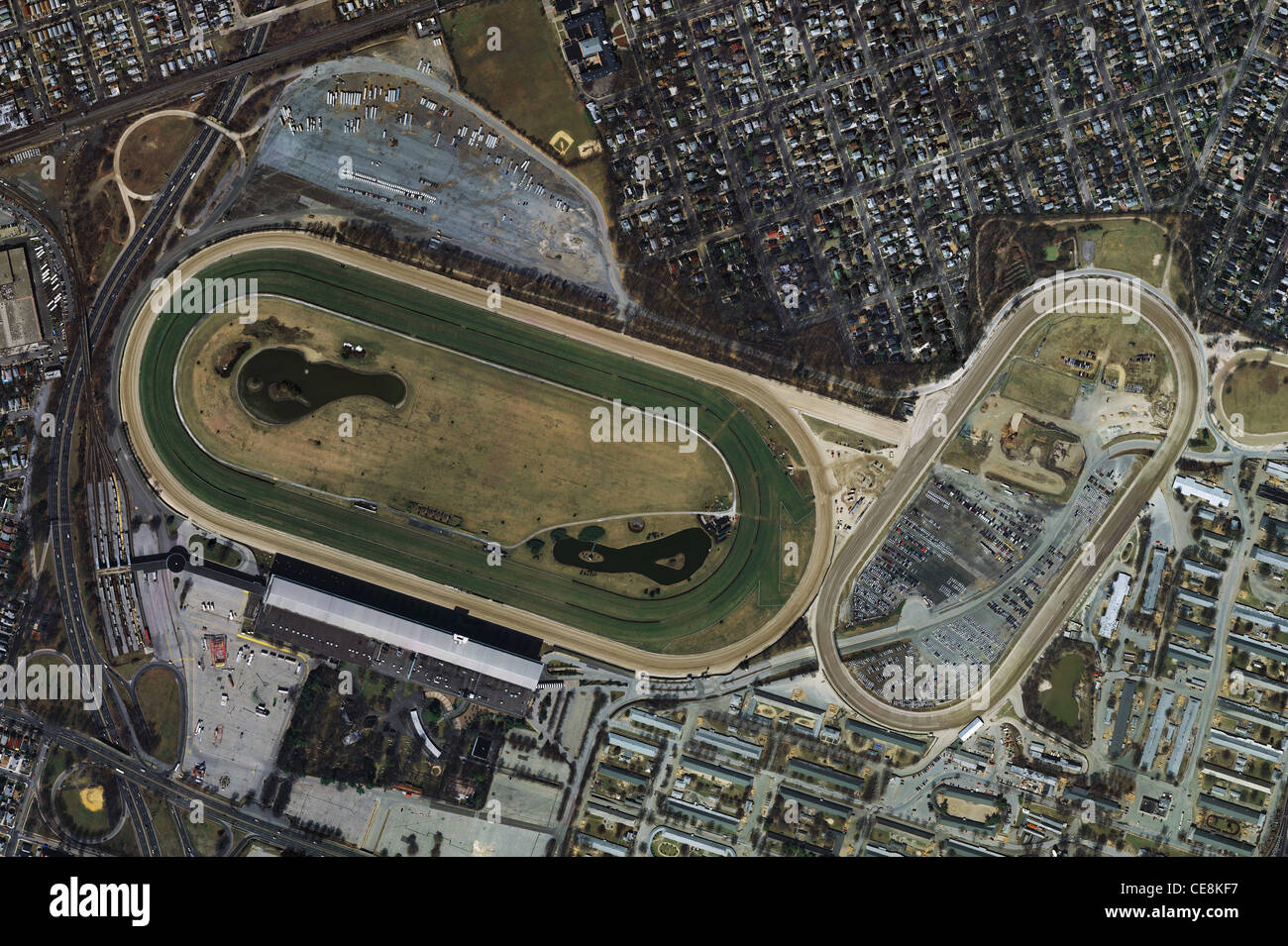 Luftbild-Karte Belmont Park Racetrack Elmont New York Stockfoto