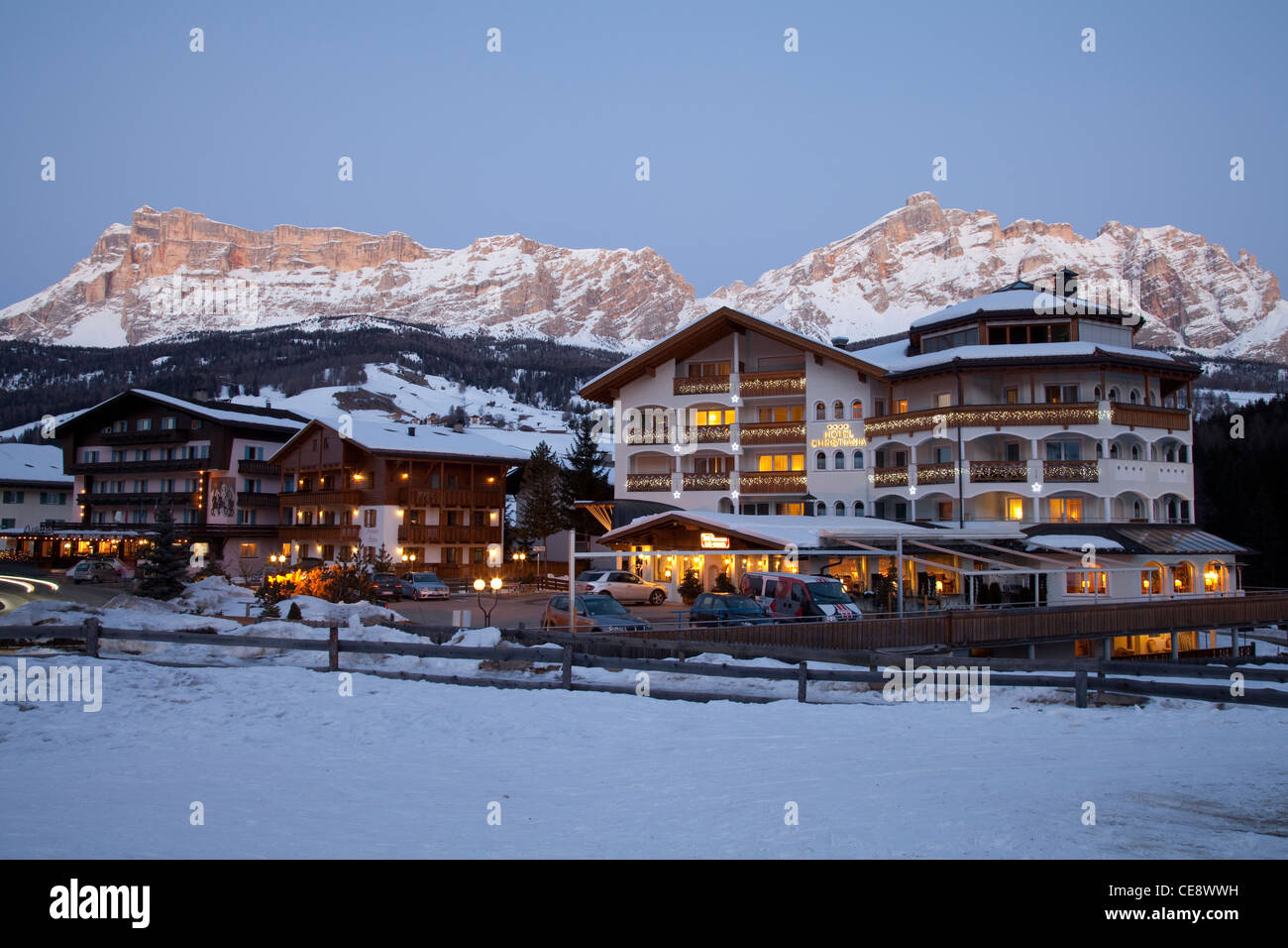 Hotel Christina, La Villa, Stern, Alta Badia, Gader Tal, Dolomiten, Südtirol, Italien, Europa Stockfoto