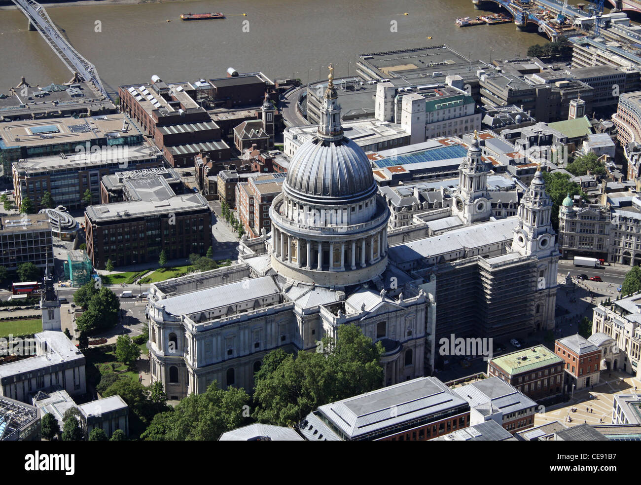 Luftaufnahme von St. Pauls Cathedral, London Stockfoto
