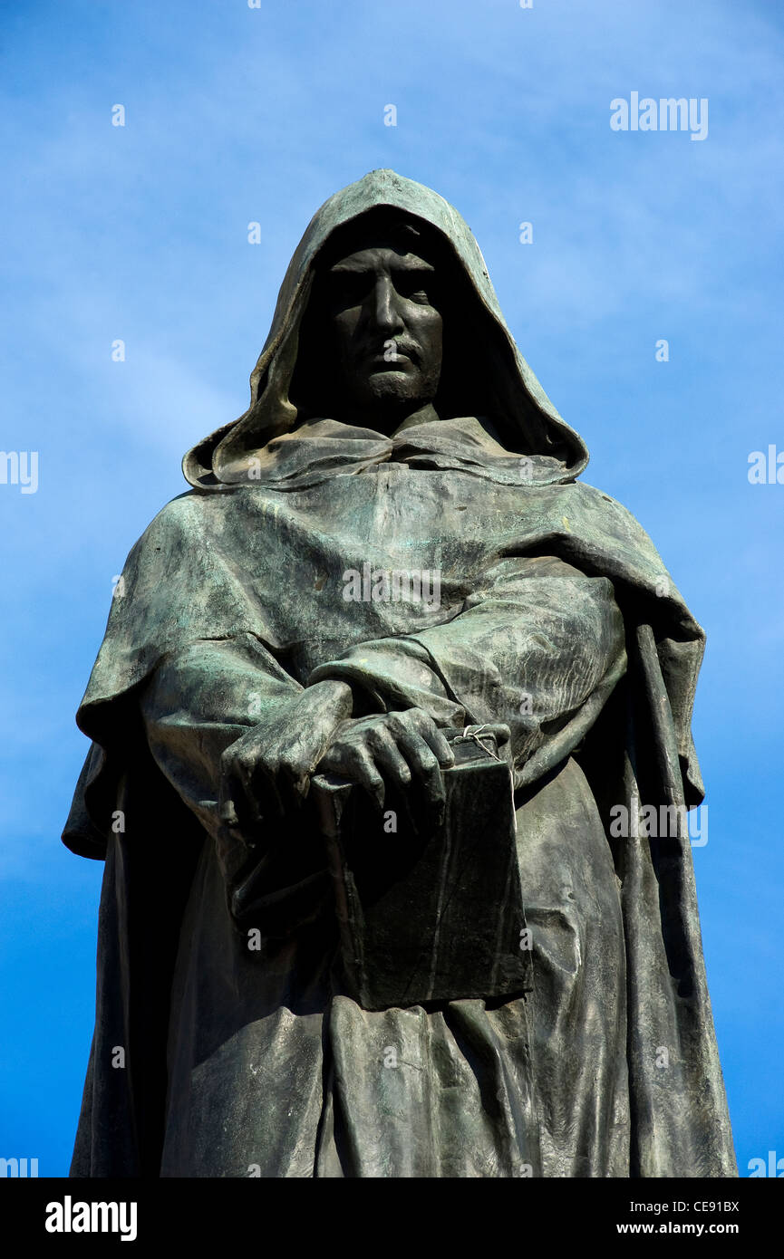 Giordano Bruno-Denkmal, Campo de' Fiori Quadrat, Rom, Latium, Italien Stockfoto