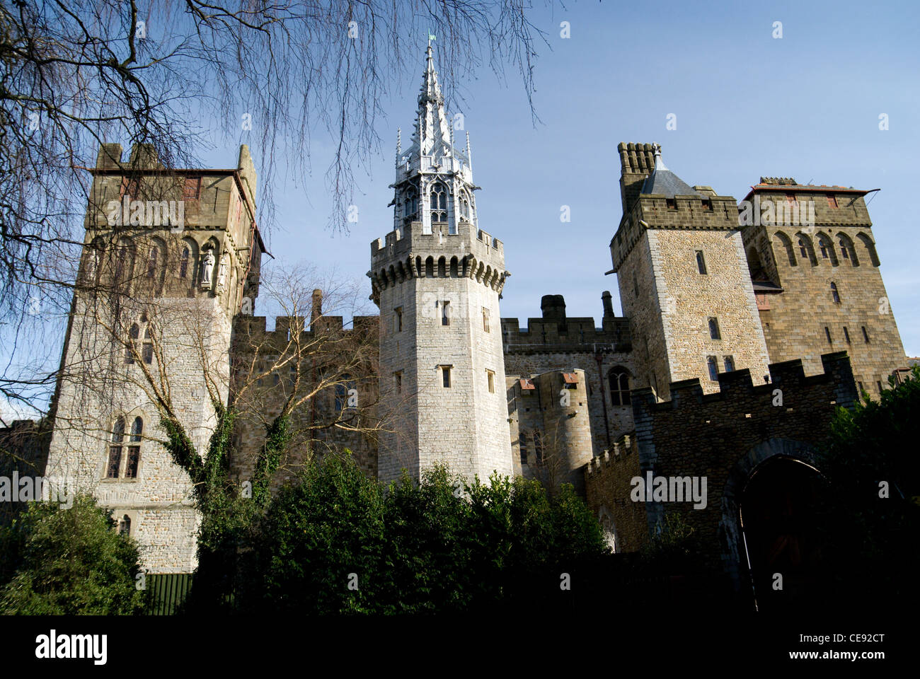 Cardiff Castle von Bute Park Cardiff South Wales, Australia Stockfoto