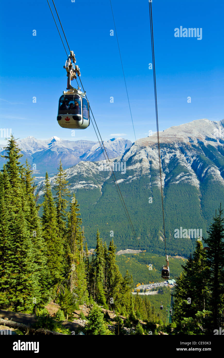 Banff Gondel, Sulphur Mountain Banff Nationalpark Alberta Rockies Kanada Stockfoto