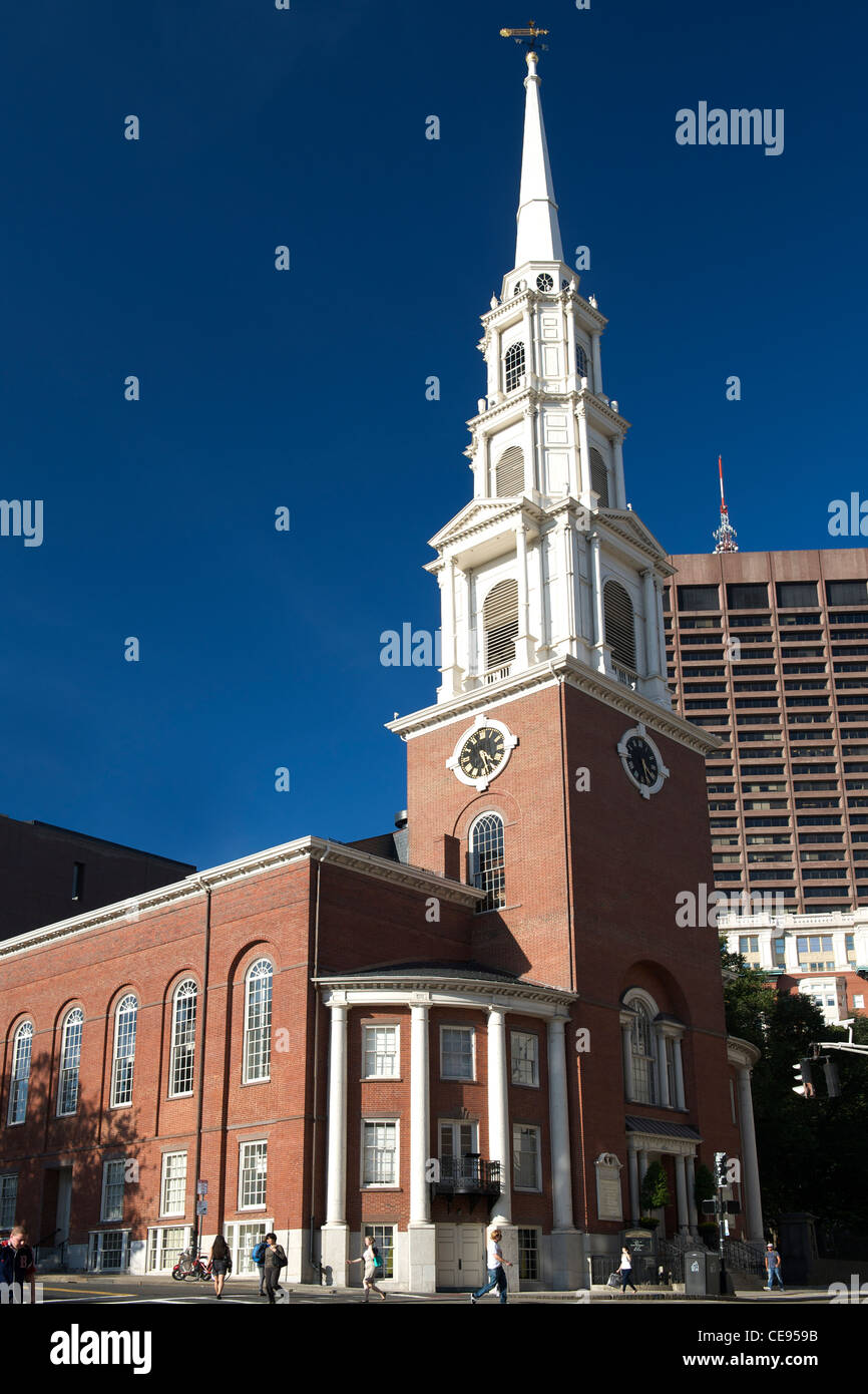 Die Park Street Church in Boston, Massachusetts, USA. Stockfoto