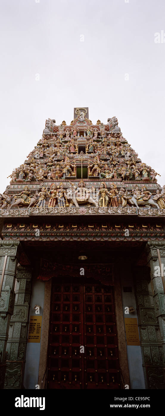 Sri Veeramakaliamman Hindutempel in Little India in Singapur im Fernen Osten Südostasien. Religion religiöse Architektur Gebäude kunst Reisen tamilischen Stockfoto